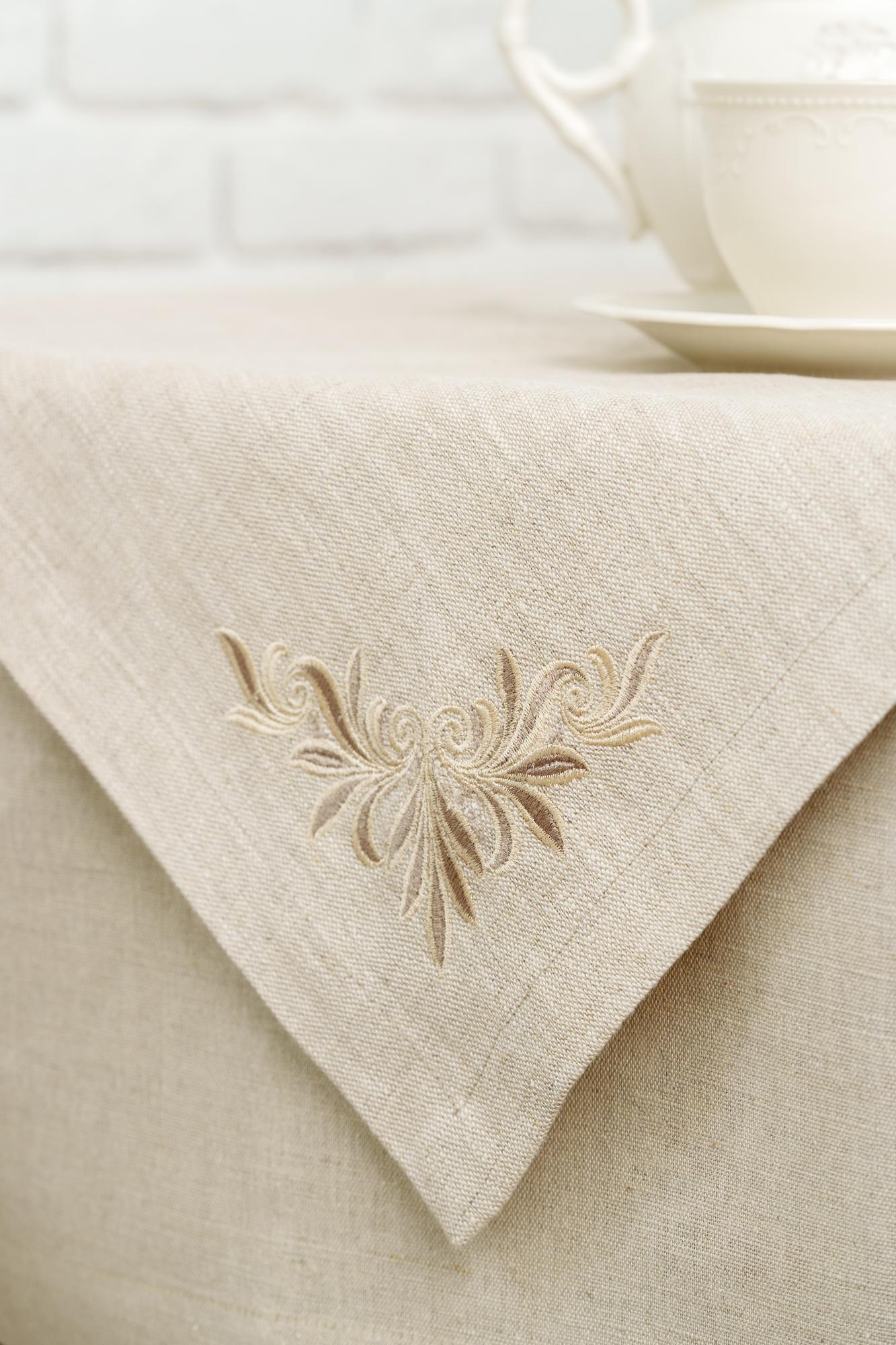 Custom embroidered napkin with small brand mark